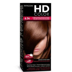HD COLOR HOME DYE KIT | 6.34 - Copper Gold Dark Blonde 60ml - New Hair Supplies Ireland 