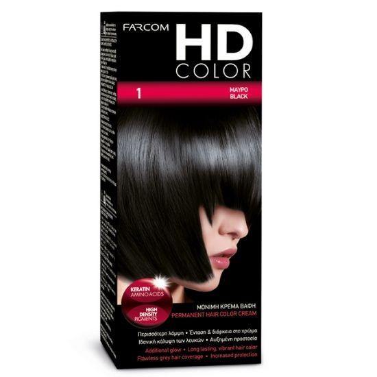 HD COLOR HOME DYE KIT | 1 - Ebony Black 60ml - New Hair Supplies Ireland 